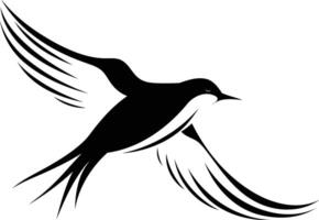 Elegant black silhouette of a bird in flight vector