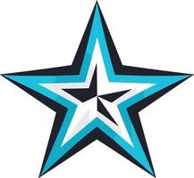 Modern and stylish star logo design in blue, black, and white vector