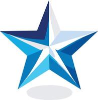 Abstract blue star logo with a 3d effect and shadow, perfect for branding, design projects, and presentations vector