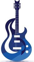 A striking, abstract silhouette of an electric guitar, perfect for branding and design projects vector