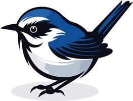 A cute, cartoon-style bluebird with a friendly expression, perfect for branding or design projects vector