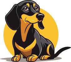 Cute cartoon dachshund with a friendly expression, perfect for pet-related businesses, websites, and social media vector