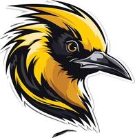 A bold and stylized illustration of a bird's head, perfect for mascot designs, logos, and branding projects vector