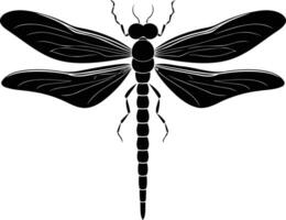 A simple yet striking silhouette of a dragonfly, perfect for adding a touch of nature to your designs vector