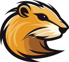A bold and fierce mascot logo featuring a stylized otter head vector