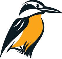 A bold and stylized illustration of a kingfisher, perfect for logo design, branding, or nature-themed projects vector