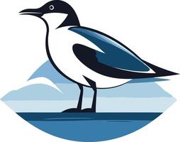 A stylized seagull illustration, perfect for branding or design projects related to nature, travel, or the ocean vector