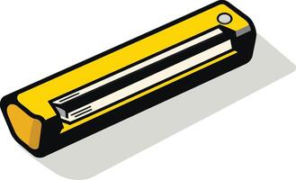 A simple, cartoon-style illustration of a yellow stapler vector