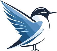 A stylized bluebird in flight, perfect for branding, logos, or nature-inspired designs vector