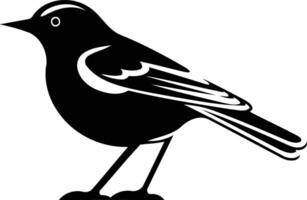 Black and white silhouette of a small bird with a long tail, perfect for branding, logos, or illustrations vector
