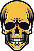 A bold, stylized gold skull logo, perfect for adding a touch of danger and edginess to your designs vector