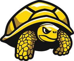 A fierce, cartoon-style turtle with an angry expression vector