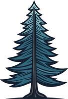 A stylized evergreen tree with a blue and green gradient, perfect for branding, logos, or nature-themed designs vector