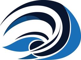 Abstract wave logo design, featuring a modern, dynamic, and energetic blue and black wave vector