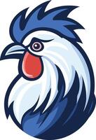 Bold and stylized rooster head logo, perfect for branding, mascot, or farm-related projects vector