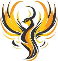 A powerful and dynamic phoenix logo, perfect for businesses seeking a symbol of rebirth, strength, and resilience vector