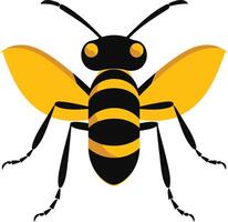 A simple, bold illustration of a wasp in flat style, perfect for branding, logos, or educational materials vector
