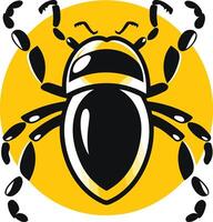 Bug Illustration with a Yellow Background vector