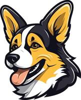 Smiling Cartoon Corgi Portrait vector