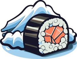 Sushi Roll with Salmon and Nori vector