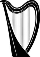 A simple, elegant silhouette of a harp, perfect for adding a touch of music and celtic charm to your design vector