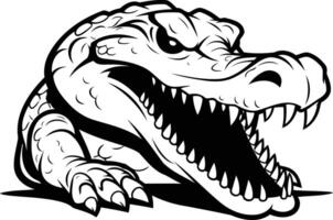 A fierce and menacing alligator mascot, perfect for a sports team or brand looking for a powerful and intimidating image vector