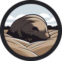A Mole Burrowing Through the Ground vector