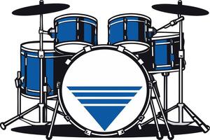 Blue Drum Set with a Funky Design vector