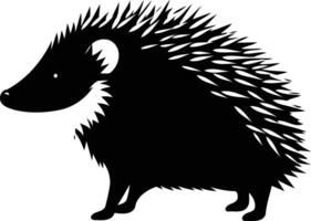A simple yet striking silhouette of a hedgehog, perfect for adding a touch of nature to your designs vector