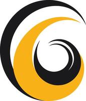 Abstract Swirling Design in Black and Yellow vector