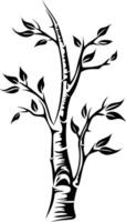 Simple black and white illustration of a stylized tree, perfect for design projects, branding, or as a decorative element vector