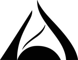 Abstract black and white logo design featuring a stylized triangle shape vector