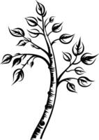 Elegant black and white illustration of a stylized tree, perfect for adding a touch of nature to your design vector
