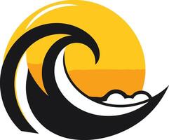 Sunset Wave Graphic Design Illustration vector
