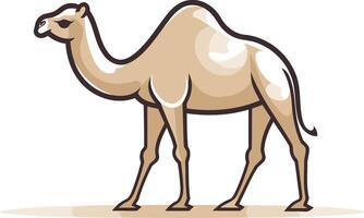 Illustration of a Camel in a Desert Landscape vector