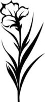 Elegant black and white silhouette of a stylized flower, perfect for adding a touch of nature to designs vector