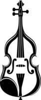 A simple yet elegant black and white silhouette of a violin, perfect for use in branding, music-related designs, or as an illustrative element vector