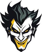 Smiling Joker Face with Sharp Lines vector