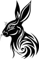 Tribal-style rabbit head design, perfect for tattoos, branding, and graphic design projects vector