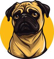 Portrait of a Pug Dog vector