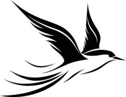 Stylized black and white bird design vector