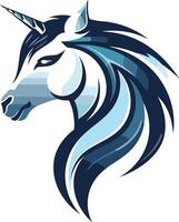 Abstract Blue Unicorn Illustration vector