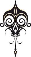 Abstract Skull Design with Swirls and Ornamental Details vector