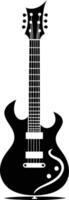 A simple, yet bold silhouette of an electric guitar, perfect for branding, design projects, and music-related content vector