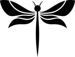 Simple, elegant black and white dragonfly silhouette, perfect for logos, branding, or decorative elements vector