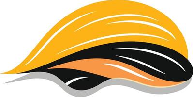 Abstract Yellow and Black Swirl Design vector