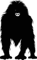 A striking silhouette of a gorilla, standing tall and imposing vector