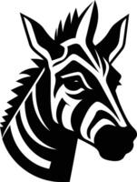 Bold black and white zebra head illustration, ideal for logos, branding, and graphic design projects vector