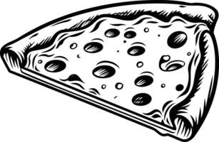 A classic slice of pizza, drawn in a vintage style, perfect for adding a touch of nostalgia to your designs vector