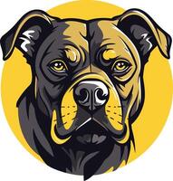 Intense Portrait of a Pit Bull vector